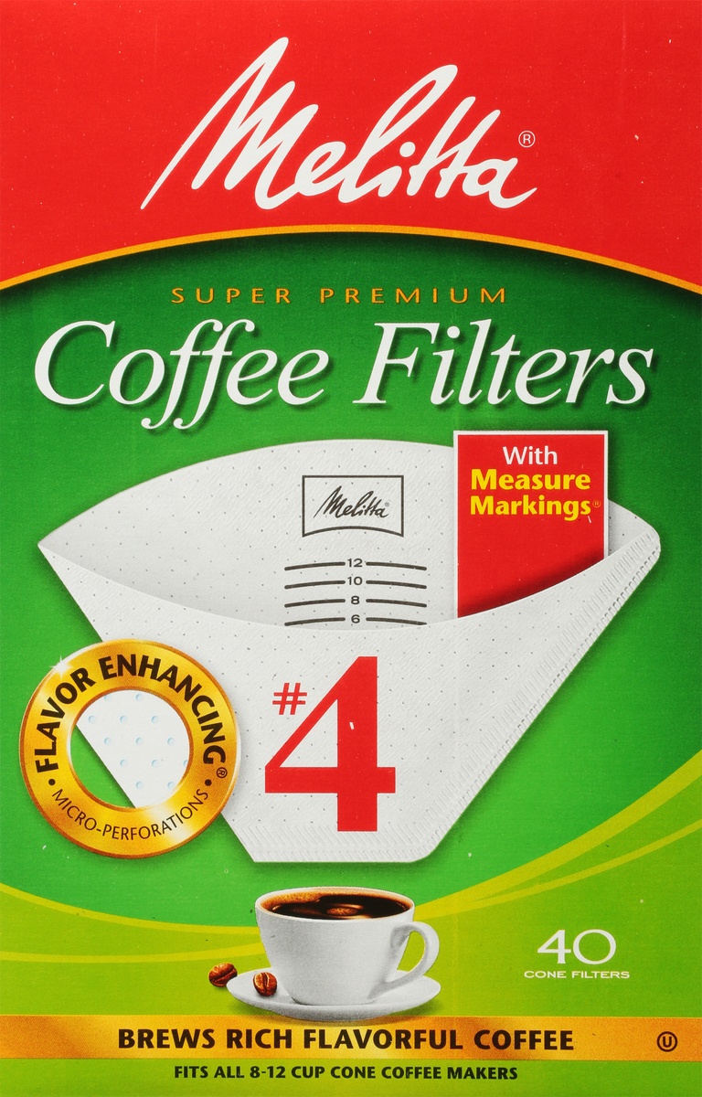 slide 7 of 9, Melitta Coffee Filters Super Premium No. 4, 40 ct