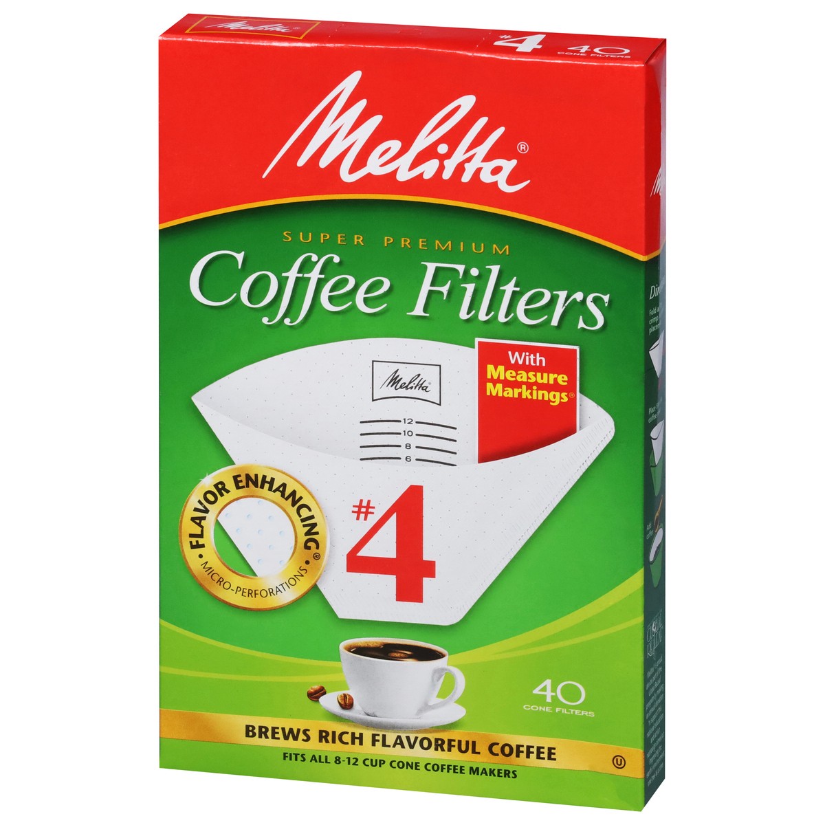 slide 11 of 12, Melitta Cones Coffee Filter White#4, 40 ct