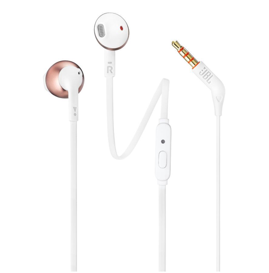 slide 4 of 5, JBL In-Ear Headphones With Microphone, JBLt205Rgd, 1 ct