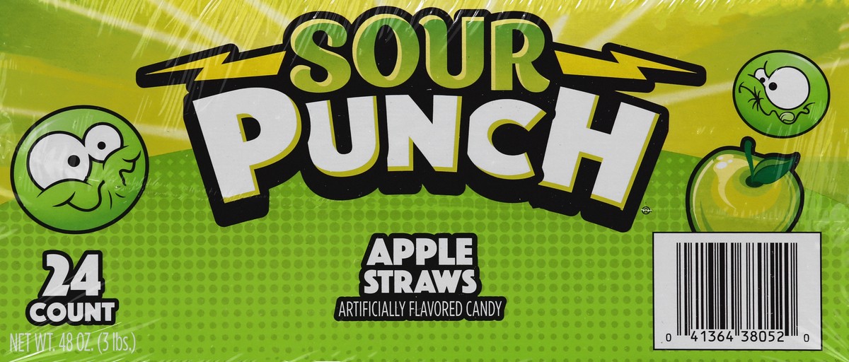 slide 13 of 13, Sour Punch Apple Straws Candy 24 ea, 24 ct