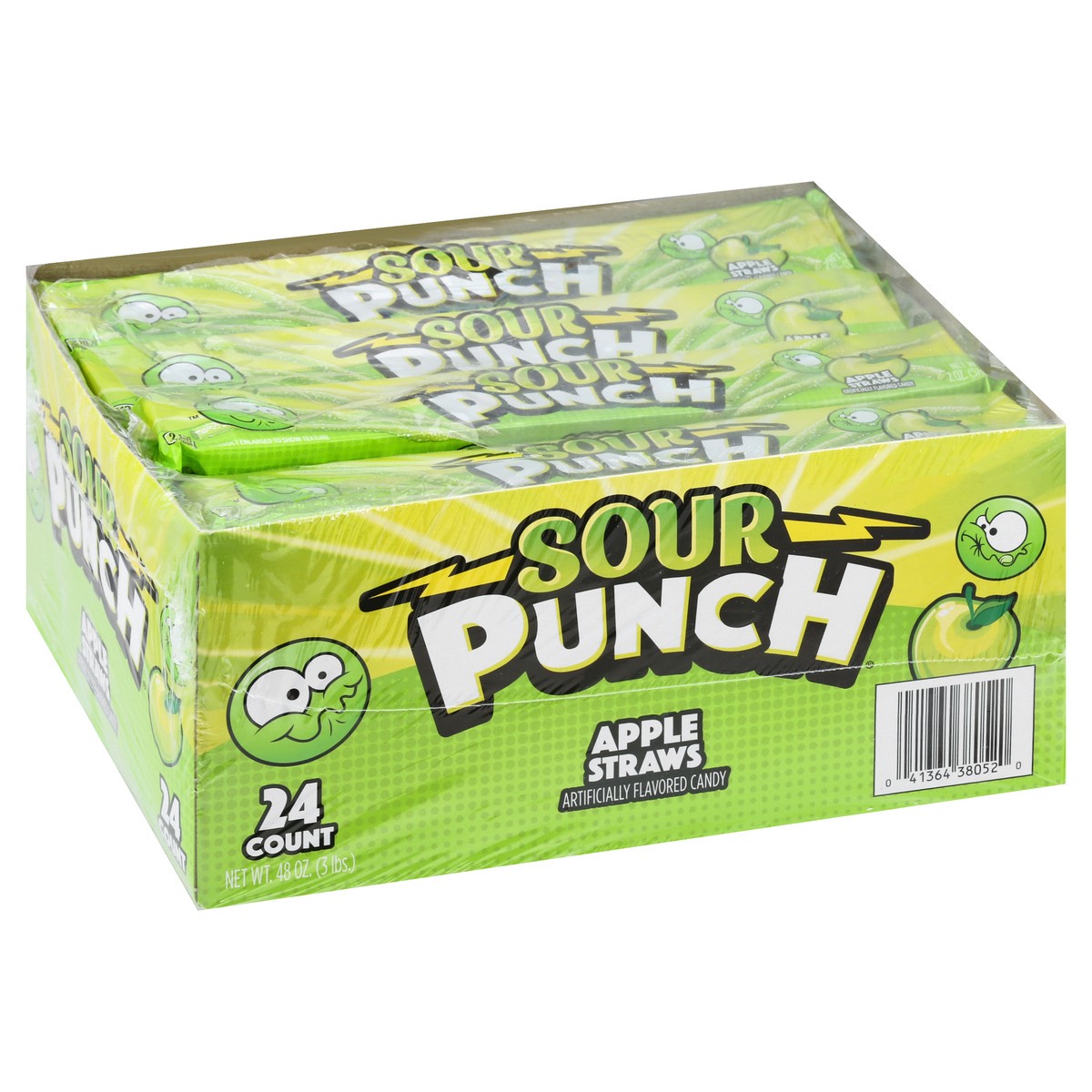 slide 2 of 13, Sour Punch Apple Straws Candy 24 ea, 24 ct