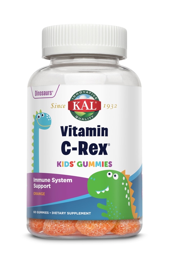 slide 1 of 1, Kal Vitamin C-Rex Orange Flavor Kids' Gummies, 60 ct