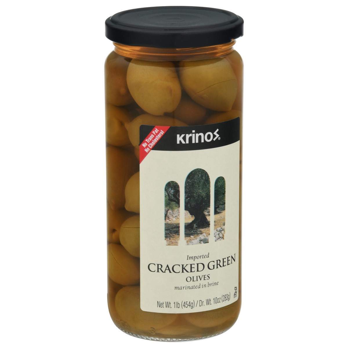 slide 8 of 9, Krinos Imported Cracked Green Olives 1 lb, 1 lb