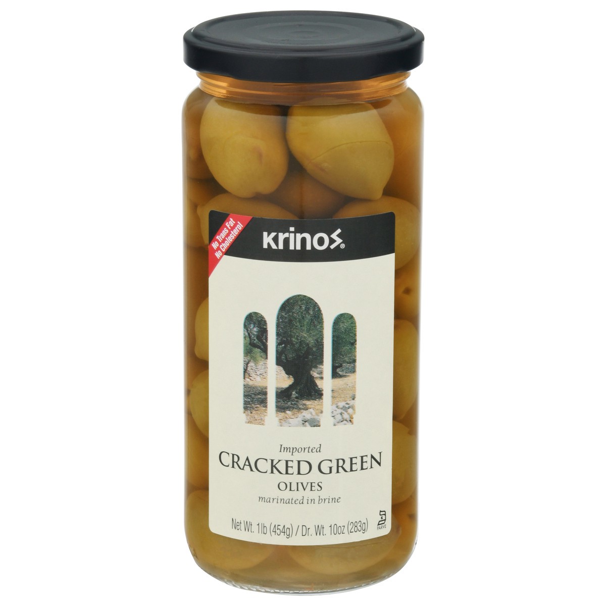 slide 1 of 9, Krinos Imported Cracked Green Olives 1 lb, 1 lb