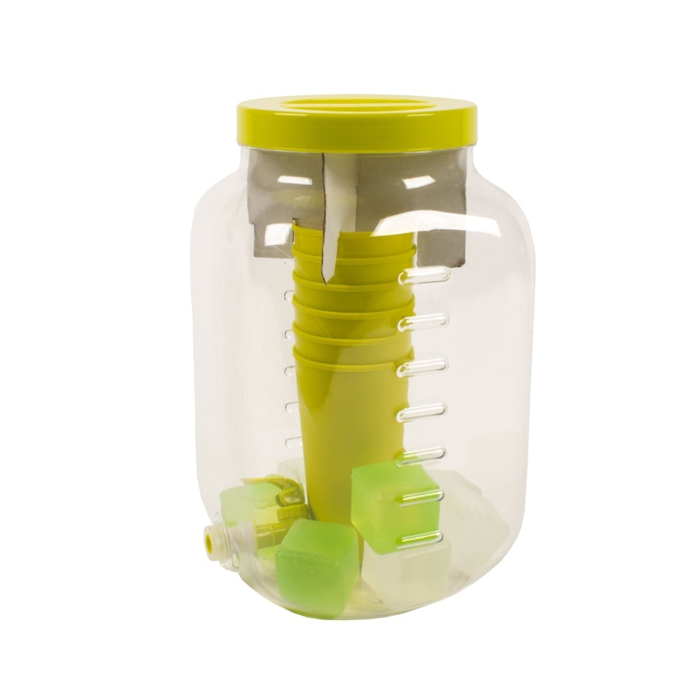 slide 1 of 1, HD Designs Outdoors Acrylic Beverage Dispenser With Cups & Ice Cubes - Green, 1 ct