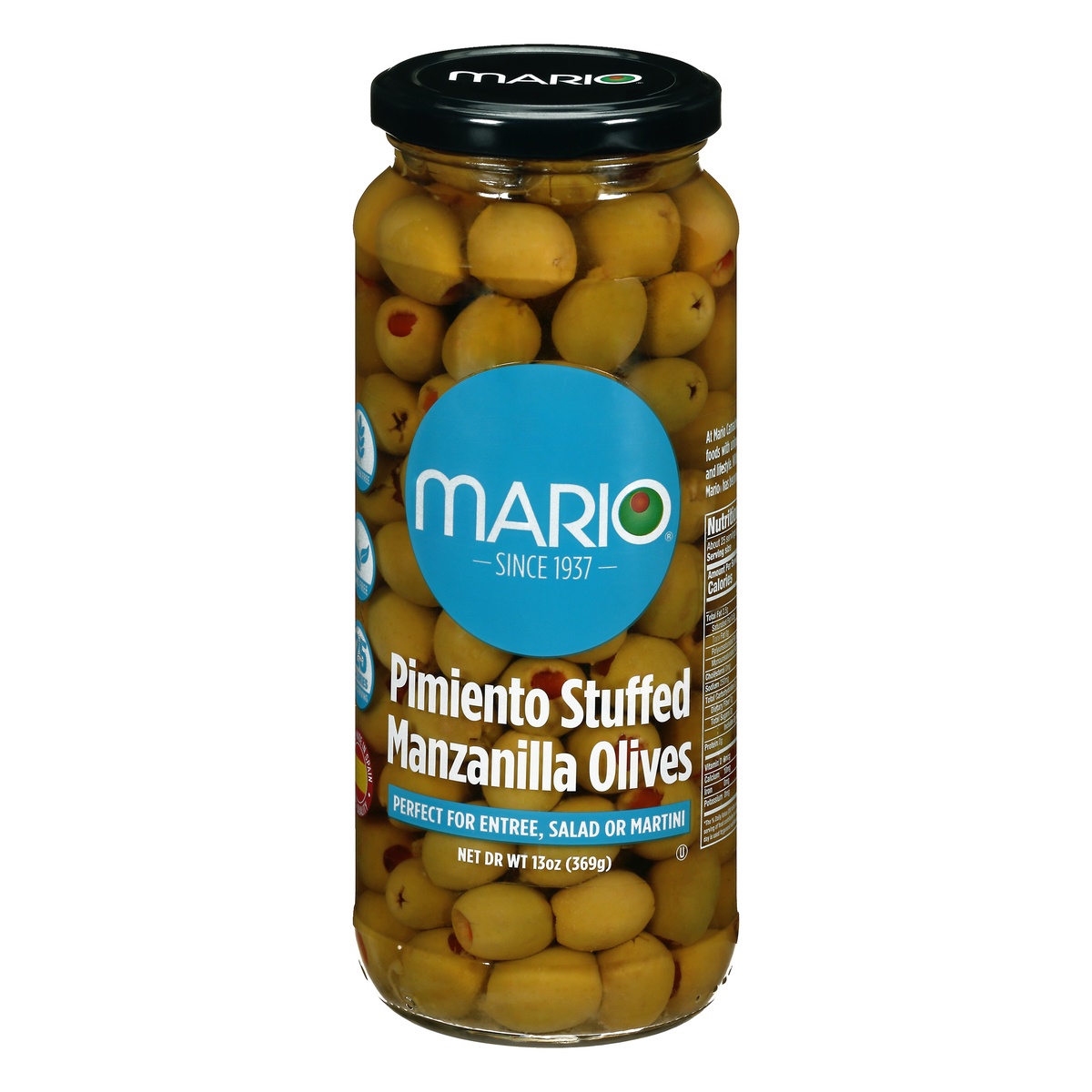 slide 1 of 1, Mario Manzanilla Stuffed Pimento Olives, 13 oz