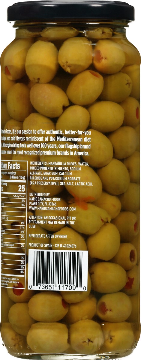 slide 5 of 8, Mario Manzanilla Stuffed Pimento Olives, 13 oz