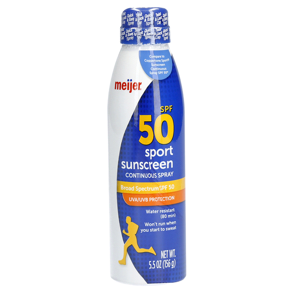 slide 1 of 1, Meijer Sport SPF 50 Continuous Sunscreen Spray, 6 oz