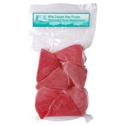 Icy Ocean Wild Caught Raw Frozen Yellowfin Tuna Medallions - 1 lb