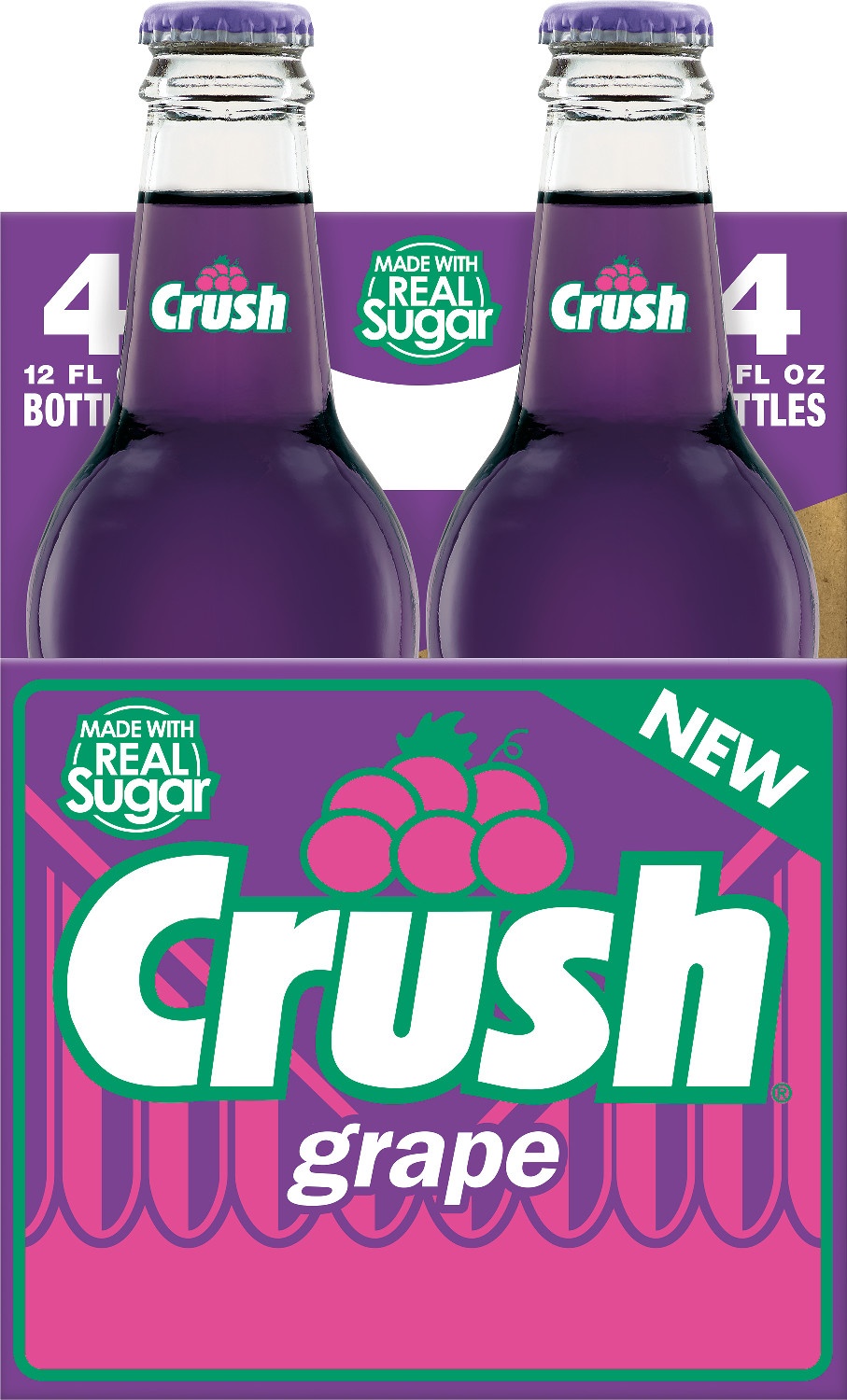 slide 1 of 4, Crush Grape Soda Made With Sugar, 4 ct; 12 fl oz