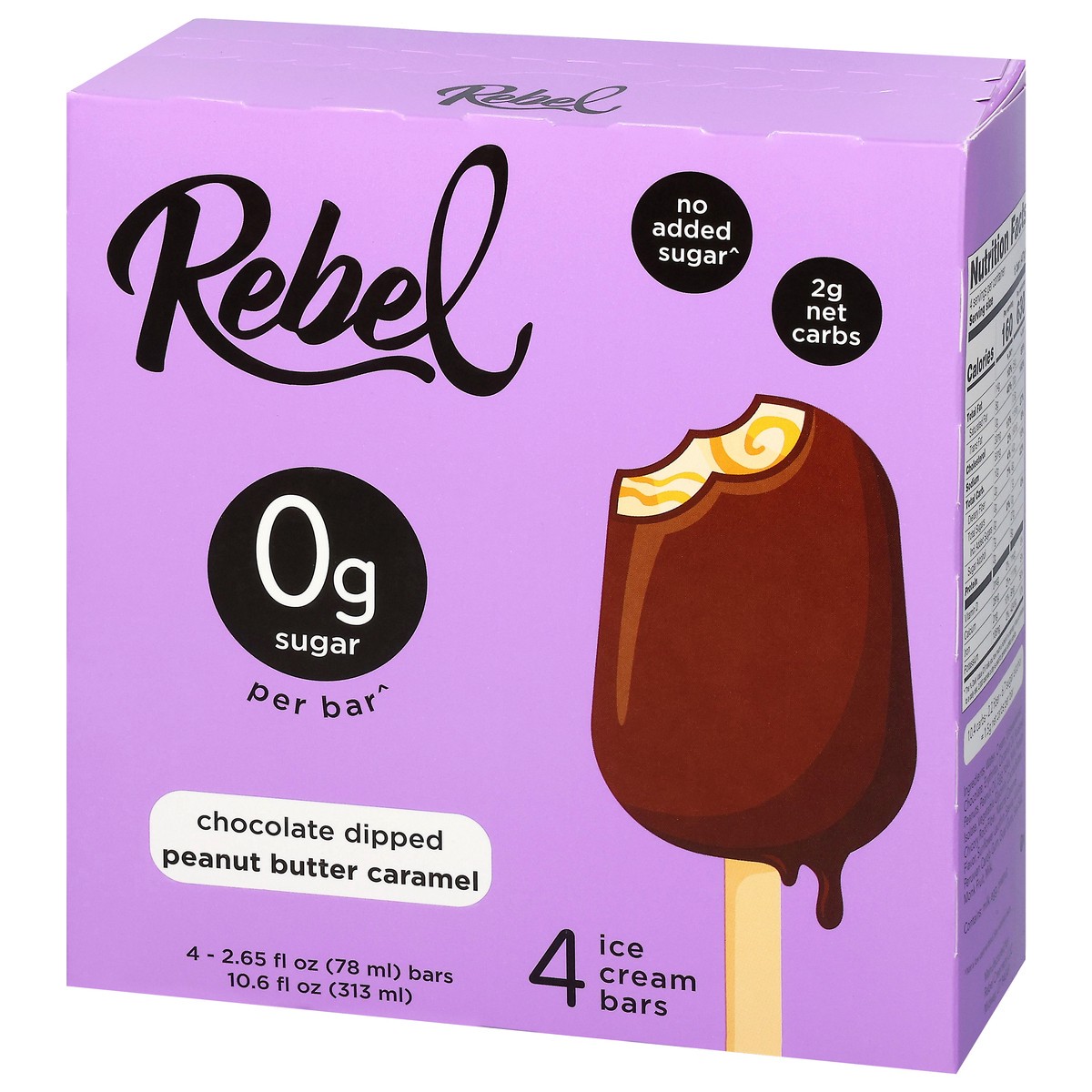 slide 2 of 4, Rebel Ice Cream - Chocolate Dipped Peanut Butter Caramel Bar - 10.6 FZ, 10.6 fl oz