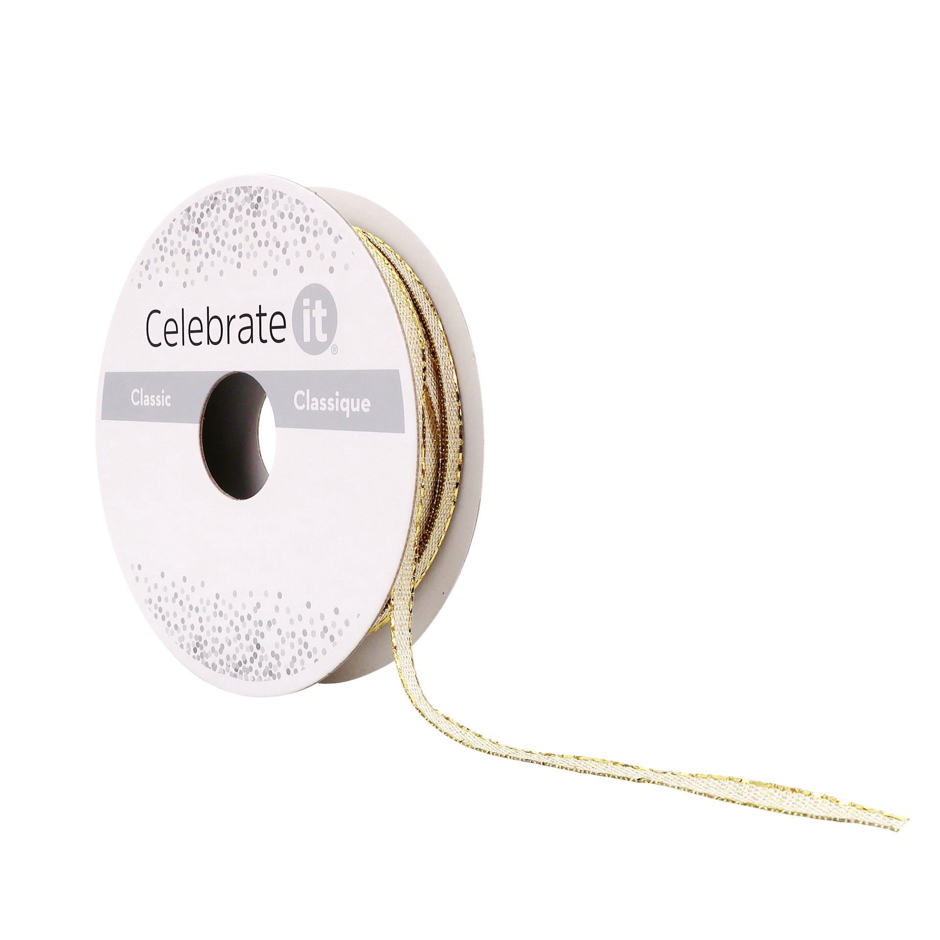 slide 2 of 4, 1/8" X 5yd. Metallic Sheer Wired Ribbon By Celebrate It, 1/8 in x 5 yd