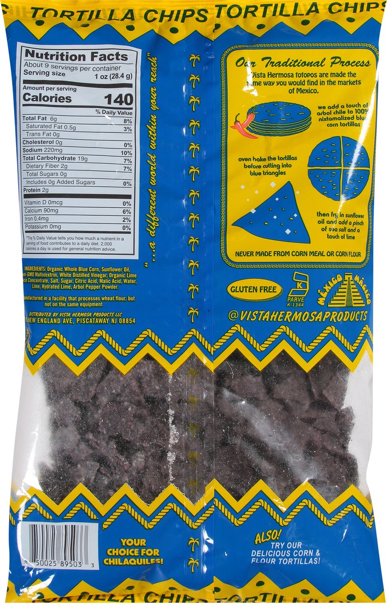 slide 3 of 9, Vista Hermosa Mild Blue Corn Tortilla Chips 9 oz,
