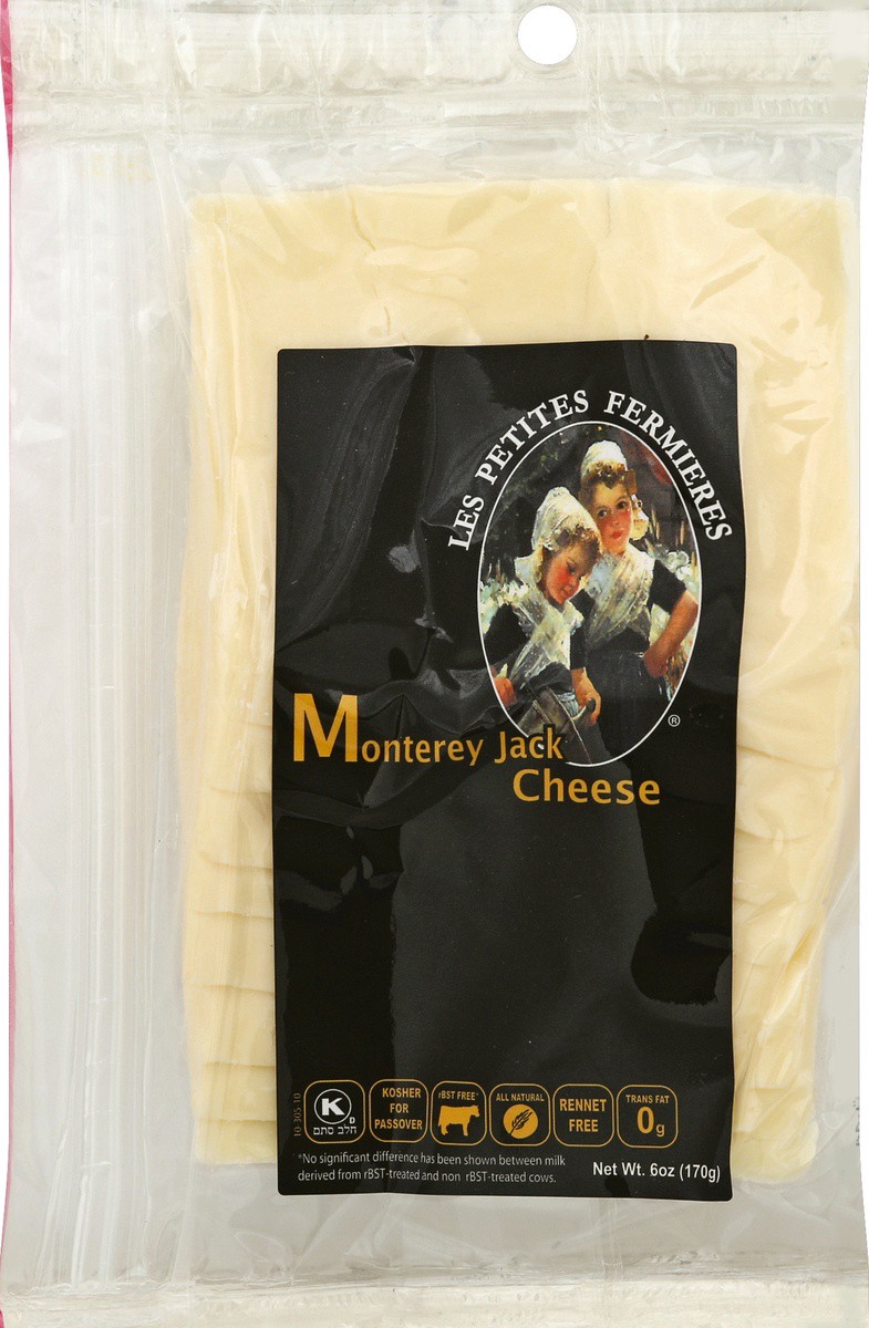 slide 2 of 3, Les Petites Fermieres Kosher Monterey Jack Slices, 6 oz