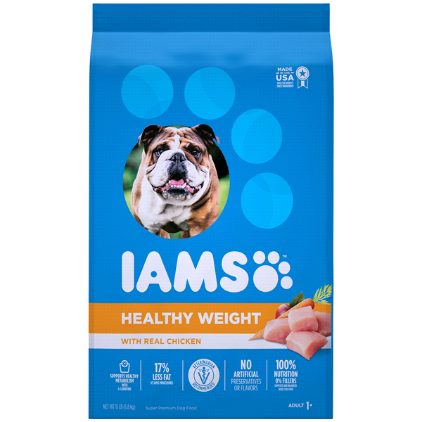 slide 1 of 2, IAMS Proactive Health Adult Healthy Weight Dry Dog Food Chicken, 15 lb