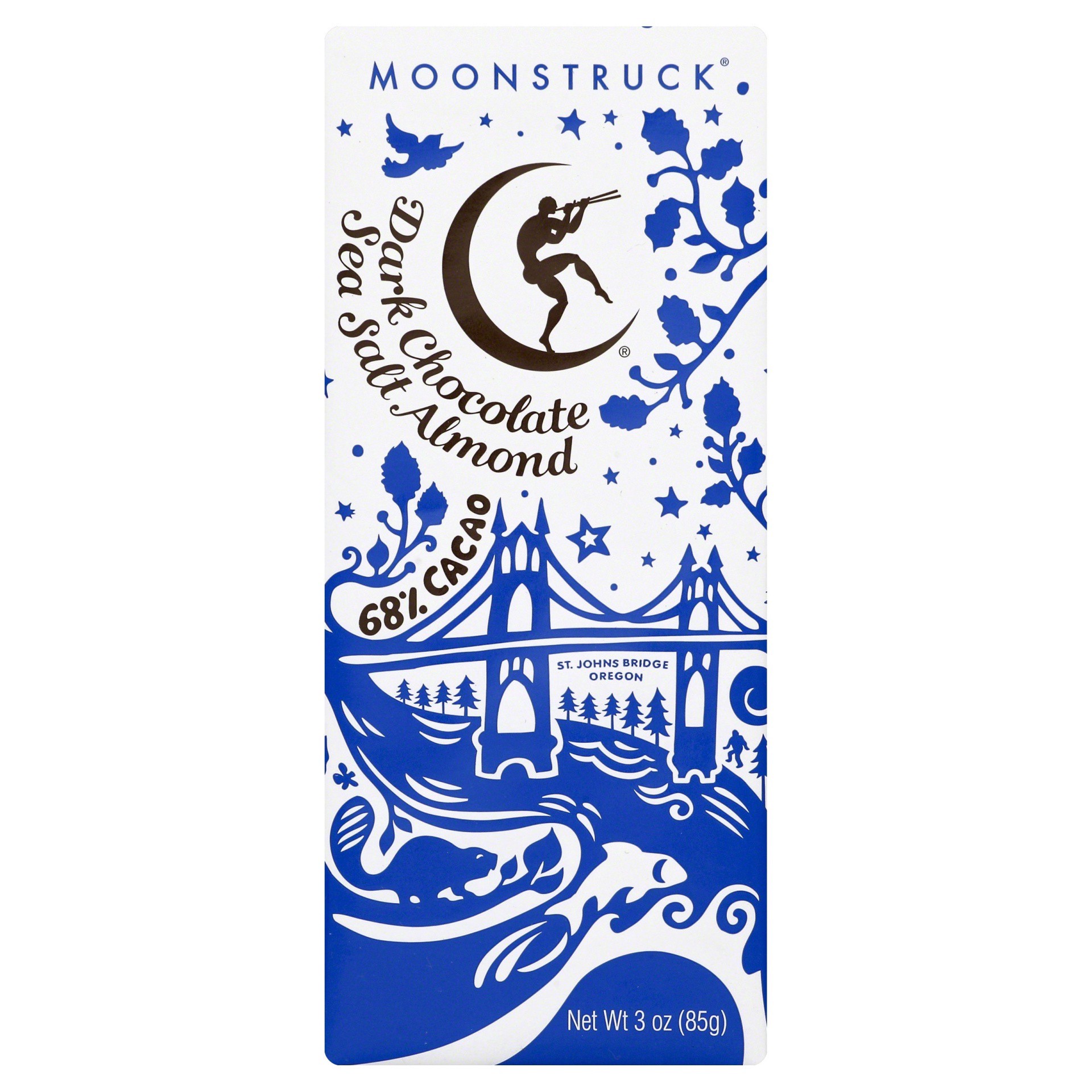 slide 1 of 5, Moonstruck Sea Salt Almond Dark Chocolate Bar, 3 oz