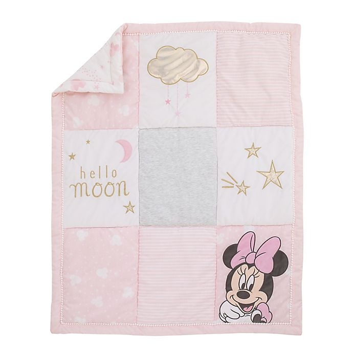 slide 2 of 6, Disney Twinkle Twinkle Minnie Mouse Crib Bedding Set - Pink, 3 ct