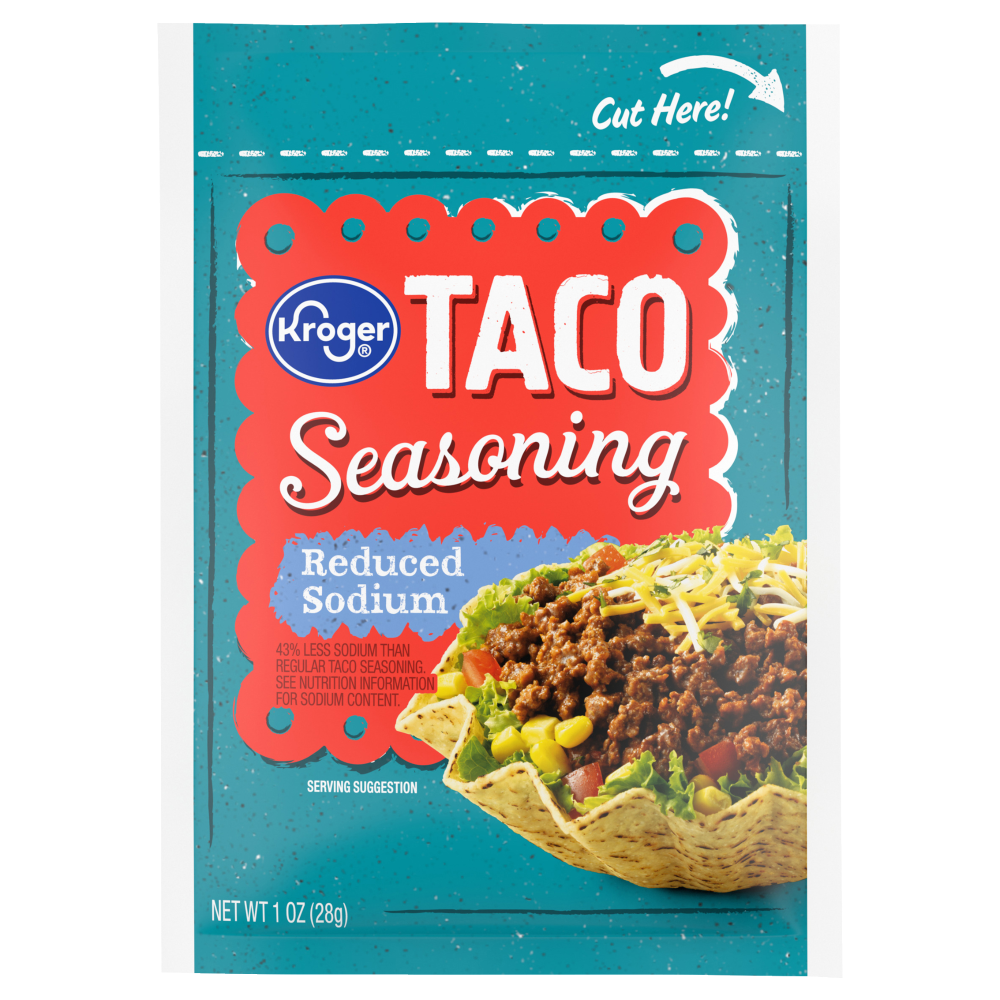 slide 1 of 1, Kroger® Reduced Sodium Taco Seasoning, 1 oz
