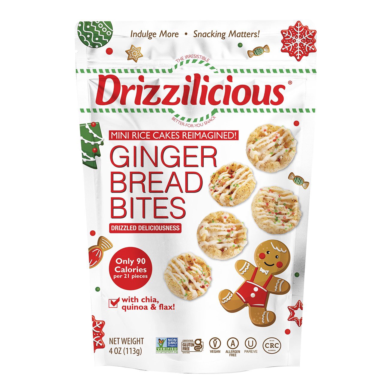 slide 1 of 1, Drizzilicious Rice Cake Mini Gnger Brd - 4 oz, 4 oz