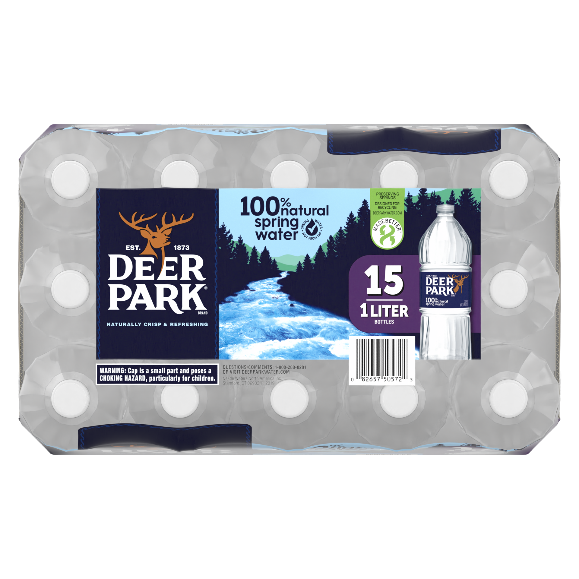 slide 3 of 5, DEER PARK Brand 100% Natural Spring Water, 33.8-ounce plastic bottles (Pack of 15), 