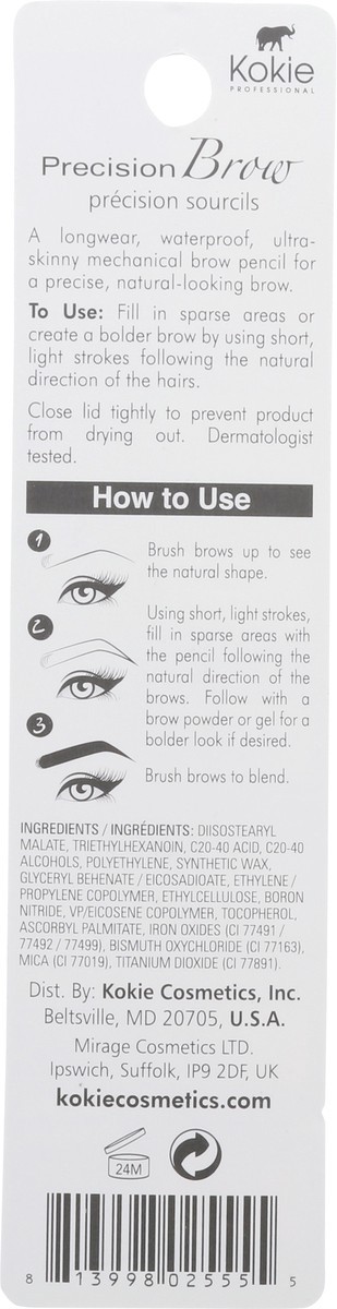 slide 7 of 13, Kokie Precision Brow Warm Brown BM555 Brow Pencil 0.003 oz, 1 ct