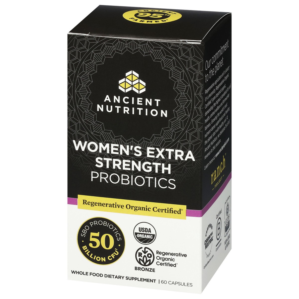 slide 3 of 4, Ancient Nutrition Women's Extra Strength Probiotics 60 Capsules, 60 ct