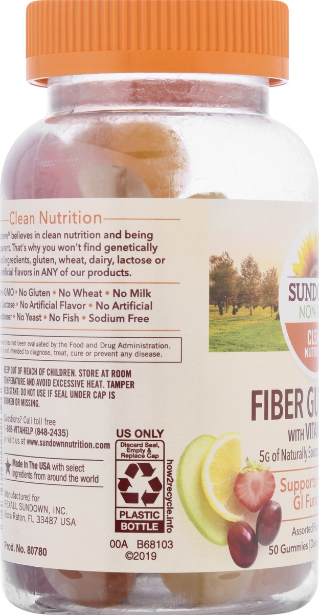 slide 7 of 9, Sundown With Fiber Vitamin D3 Gummies, 50 ct