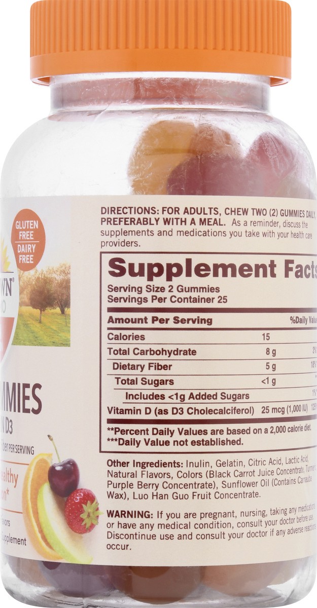 slide 8 of 9, Sundown With Fiber Vitamin D3 Gummies, 50 ct