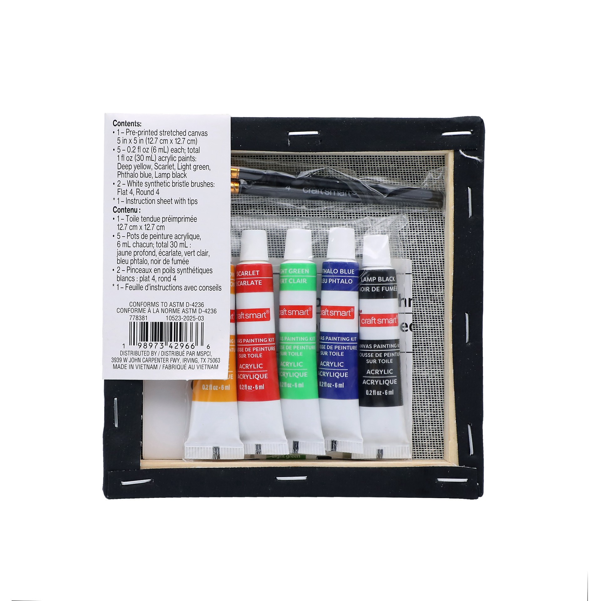 slide 3 of 5, 5" X 5" Roses In Web Canvas Painting Kit By Craft Smart, 5 in x 5 in