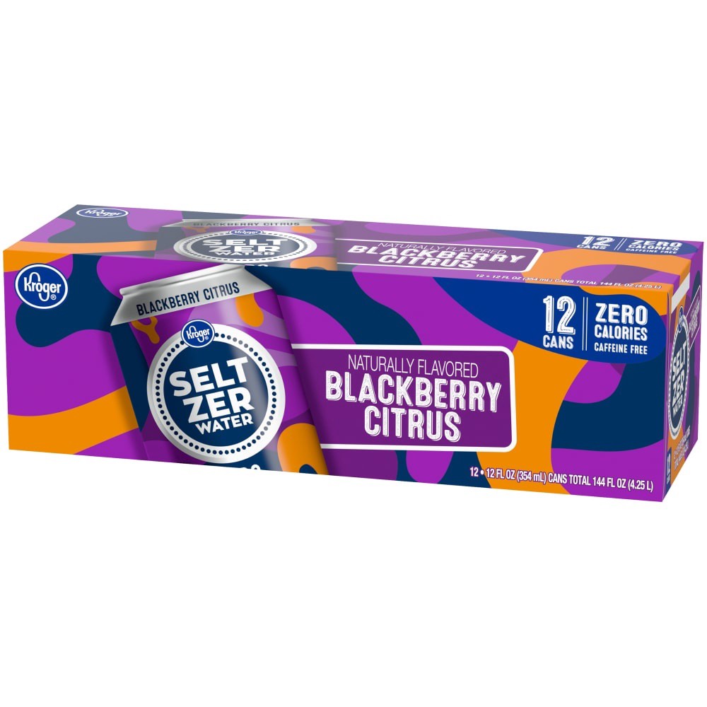 slide 2 of 3, Kroger Blackberry Citrus Seltzer Water - 12 ct; 12 fl oz, 12 ct; 12 fl oz