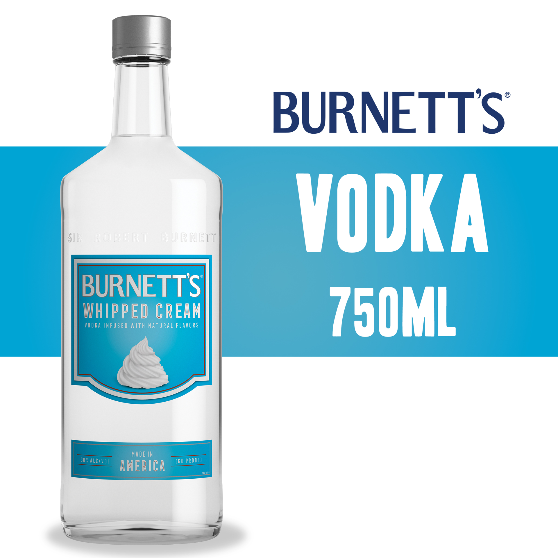 slide 3 of 3, Burnett's Whipped Cream Vodka, 750 ml