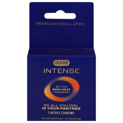 Durex Intense Premium Non-Latex Nitrile Condoms 3 Each
