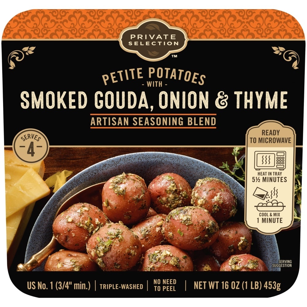 slide 1 of 1, Private Selection Smoked Gouda Onion & Thyme Seasoned Petite Potatoes, 16 oz