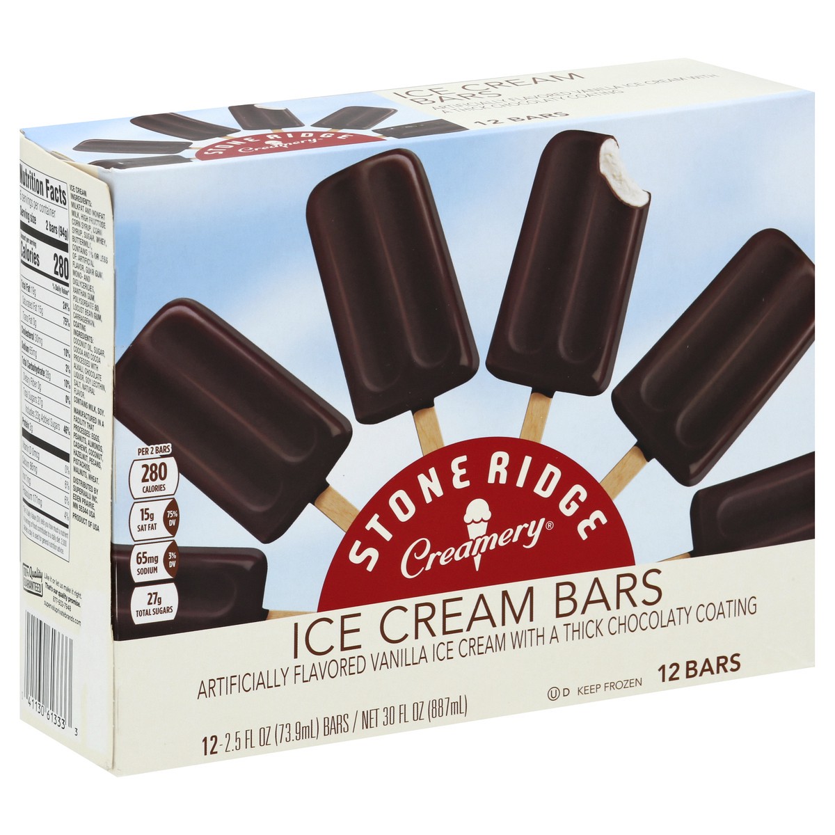 slide 2 of 8, Stone Ridge Creamery 12 Pack Ice Cream Bars, 30 fl oz