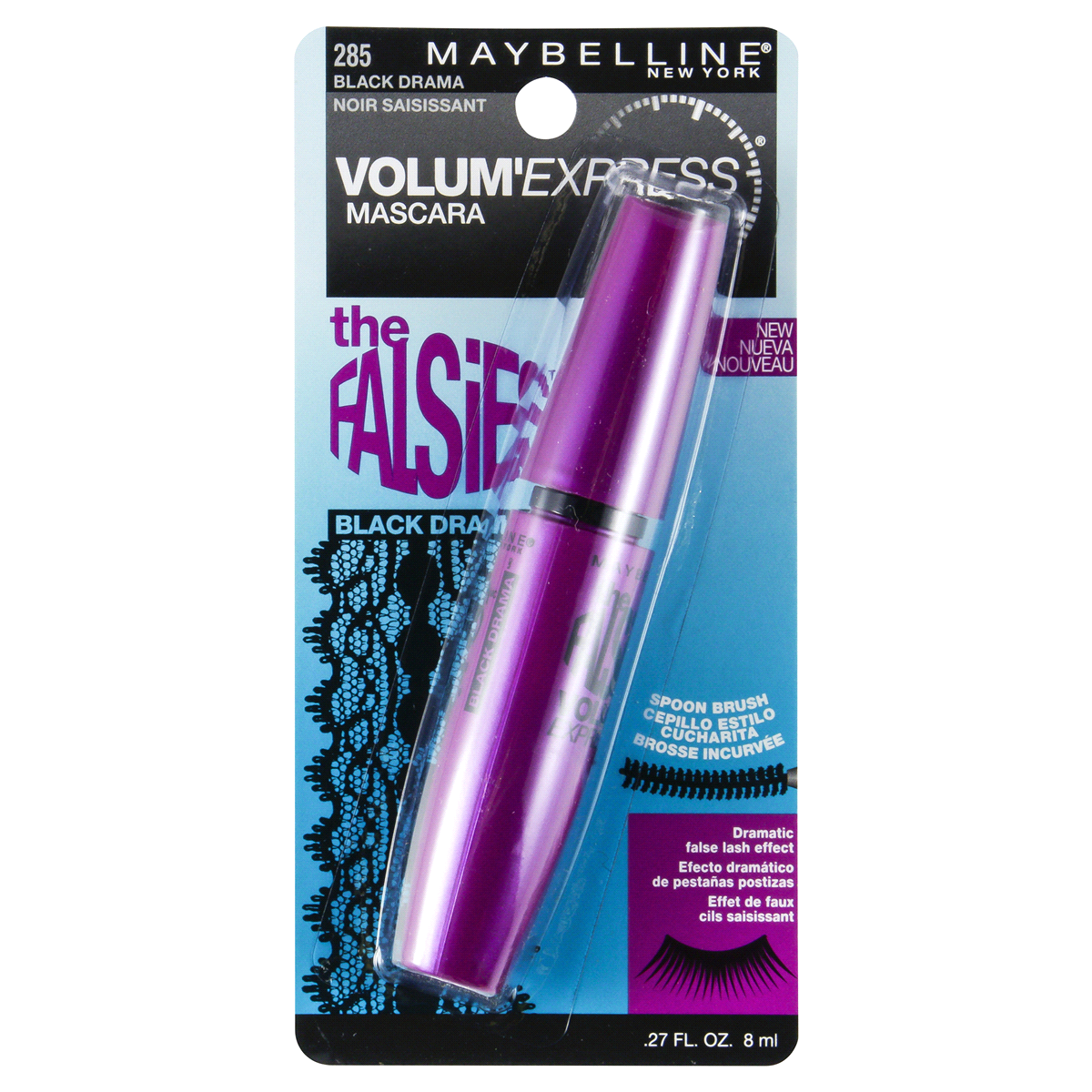 slide 1 of 2, Maybelline Volum' Express the Falsies Mascara 285 Black Drama, 0.27 fl oz