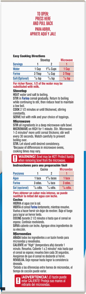 slide 12 of 13, Malt-O-Meal Farina, Original Farina Breakfast Cereal, Quick Cooking, 18 Ounce – 1 count, 18 oz