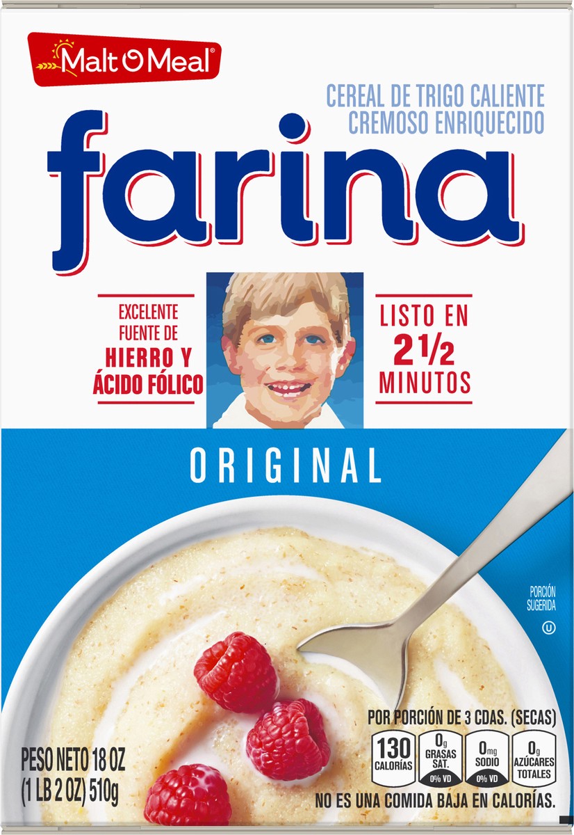 slide 10 of 13, Malt-O-Meal Farina, Original Farina Breakfast Cereal, Quick Cooking, 18 Ounce – 1 count, 18 oz