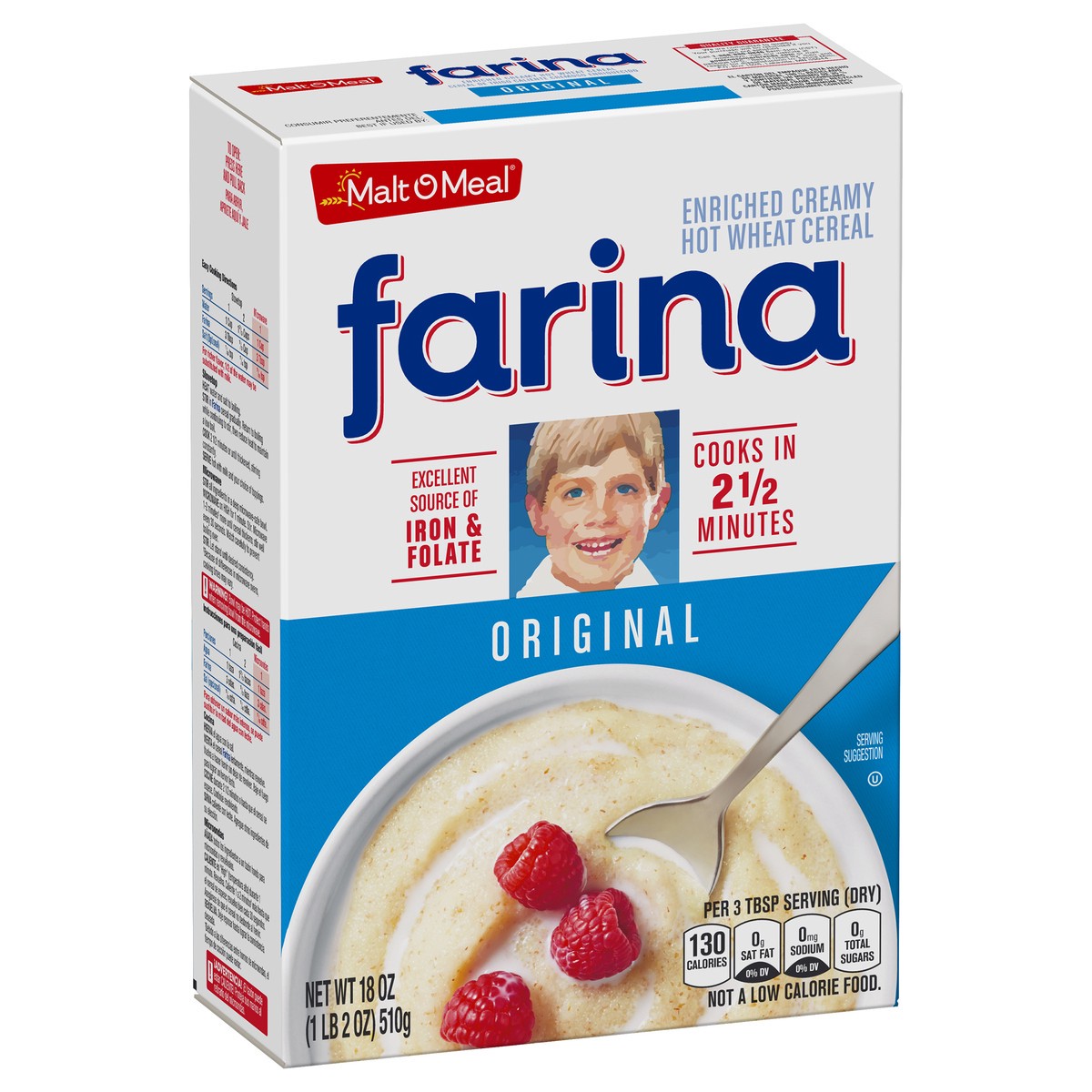 slide 11 of 13, Malt-O-Meal Farina, Original Farina Breakfast Cereal, Quick Cooking, 18 Ounce – 1 count, 18 oz