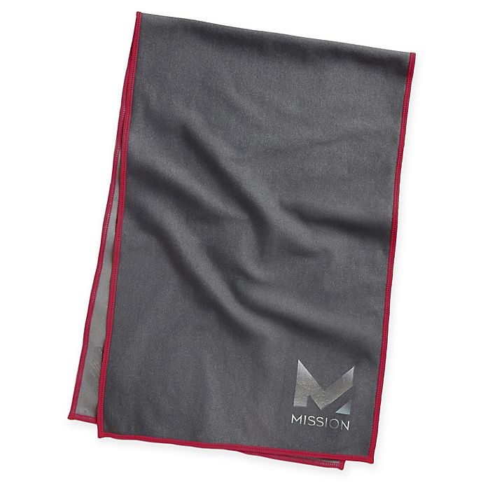 slide 1 of 1, Mission HydroActive Max Large Towel - Charcoal/Red, 1 ct