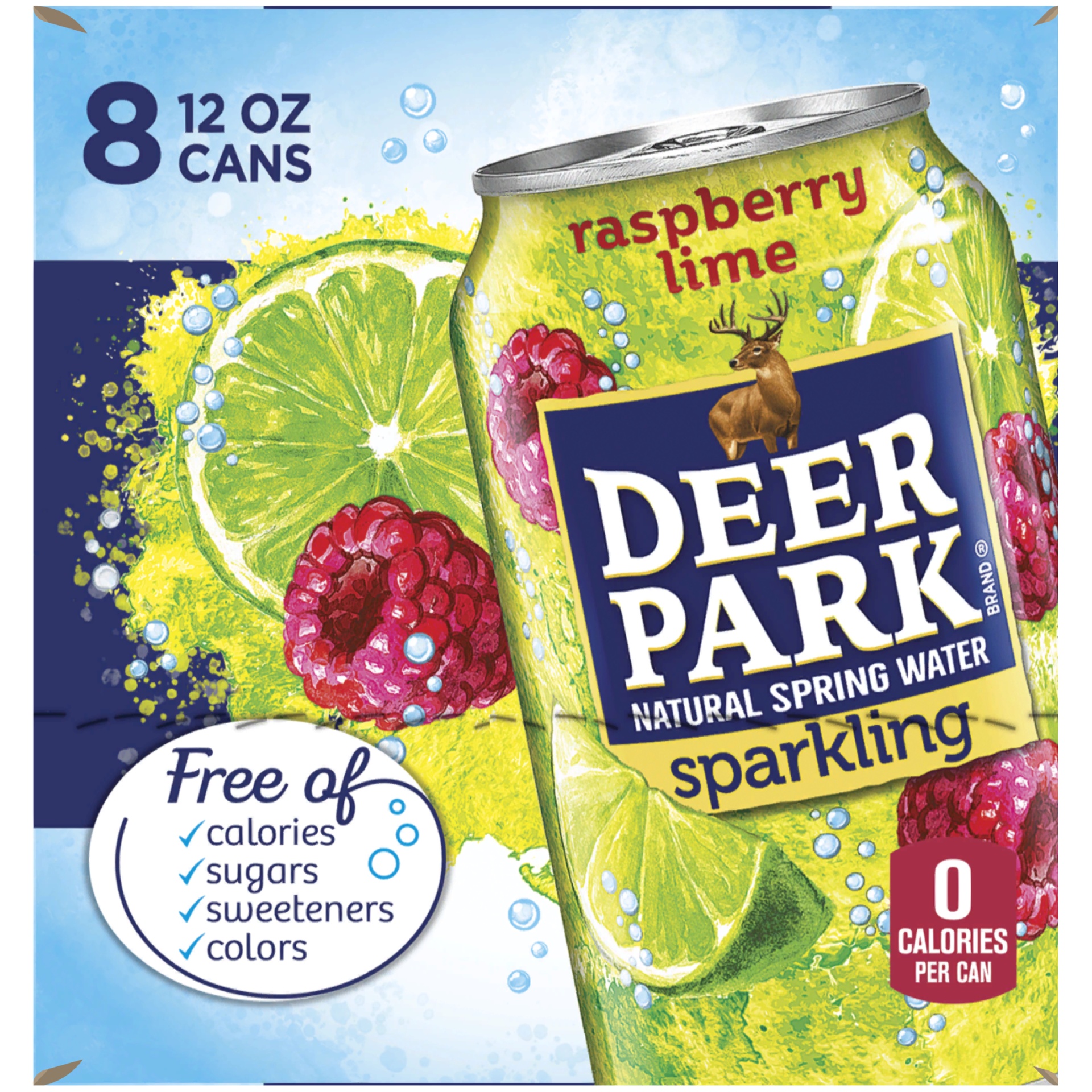 slide 2 of 6, Deer Park Rasp Lime Sparkling Water, 8 ct; 12 fl oz
