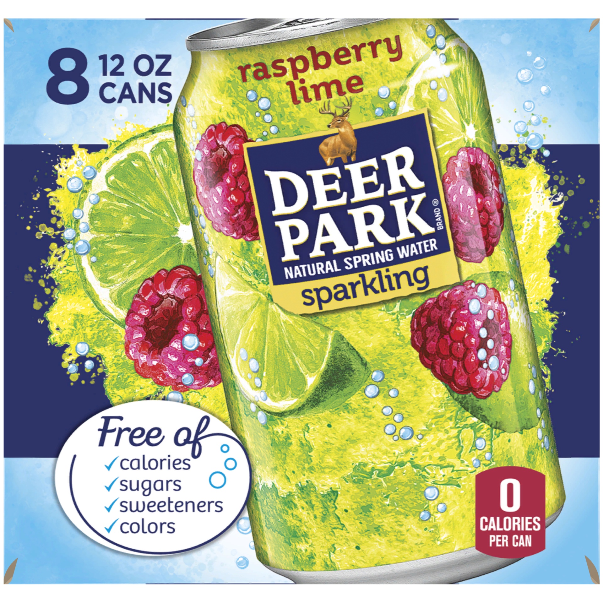 slide 3 of 6, Deer Park Rasp Lime Sparkling Water, 8 ct; 12 fl oz