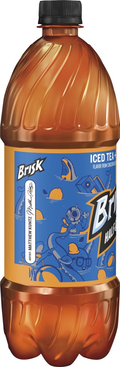 slide 3 of 8, Brisk Iced Tea, 33.81 oz