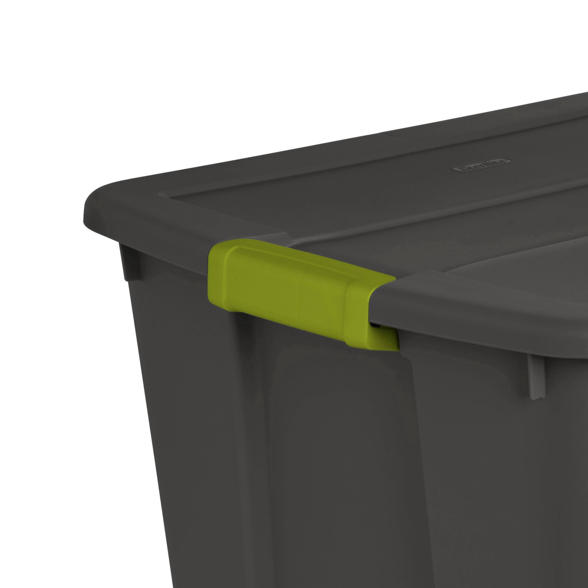 slide 7 of 15, Sterilite 20gal Latching Tote Gray/Green, 20 gal