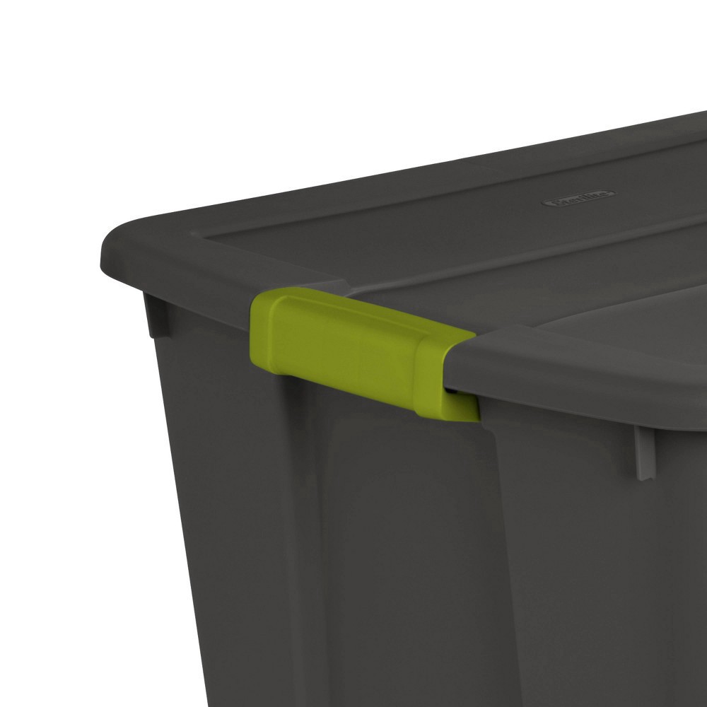slide 5 of 15, Sterilite 20gal Latching Tote Gray/Green, 20 gal