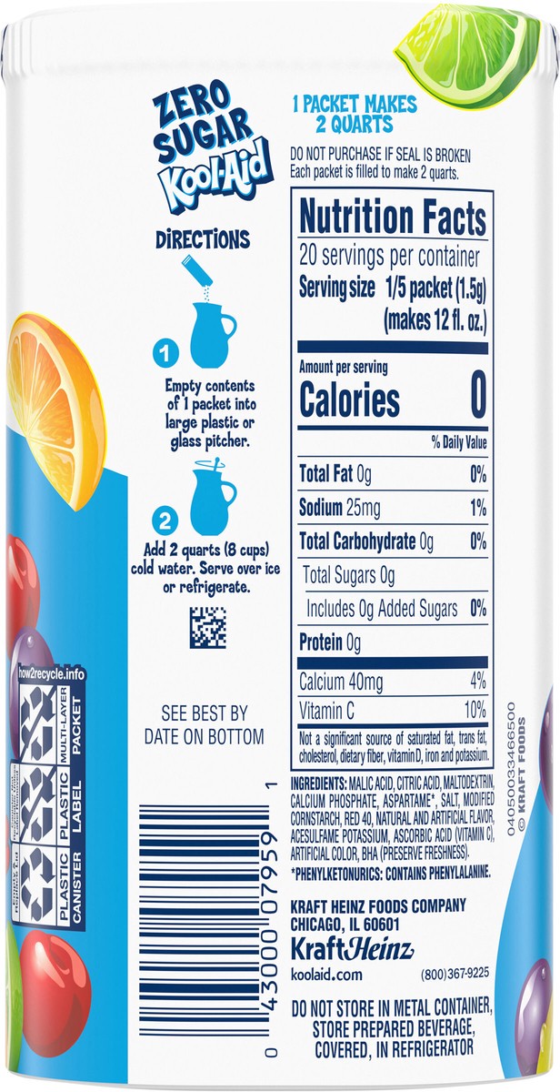 slide 3 of 13, Kool-Aid Tropical Punch Zero Sugar Artificially Flavored Powdered Soft Drink Mix, 4 ct Pitcher Packets, 0.91 oz