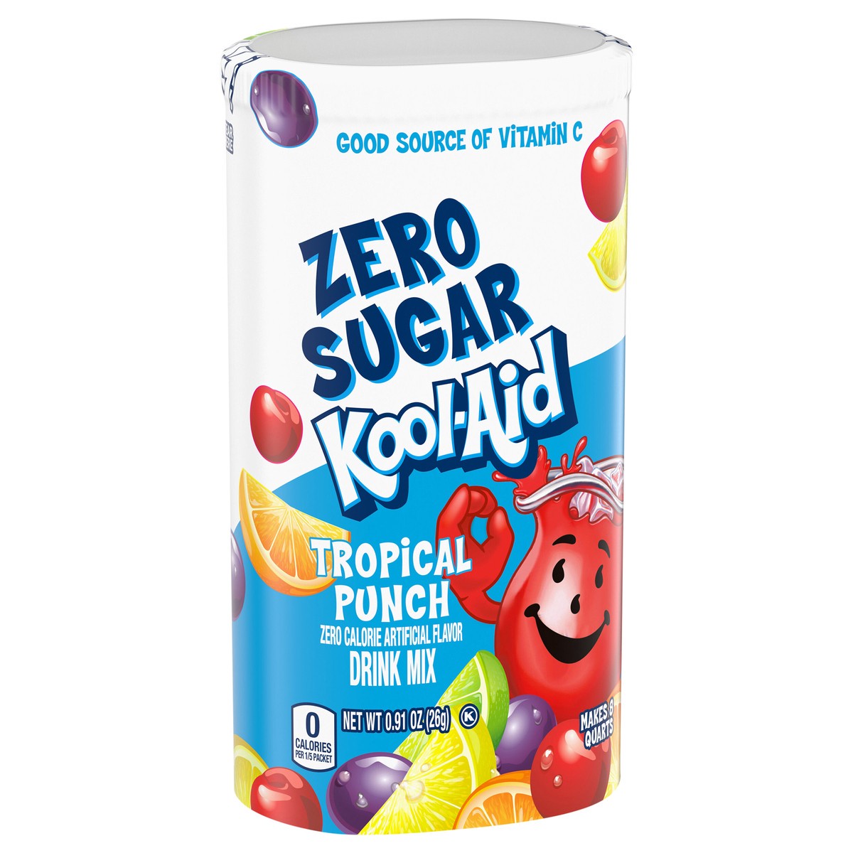 slide 8 of 13, Kool-Aid Tropical Punch Zero Sugar Artificially Flavored Powdered Soft Drink Mix, 4 ct Pitcher Packets, 0.91 oz