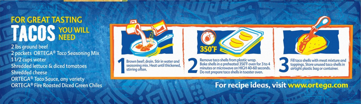 slide 7 of 13, Ortega Yellow Corn Taco Shells, 18 Count, 7.4 oz, 18 ct