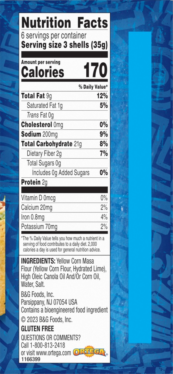 slide 6 of 13, Ortega Yellow Corn Taco Shells, 18 Count, 7.4 oz, 18 ct