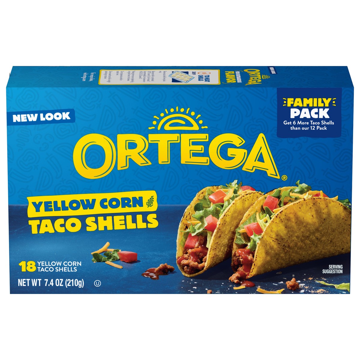 slide 1 of 13, Ortega Yellow Corn Taco Shells, 18 Count, 7.4 oz, 18 ct