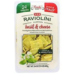 H-E-B Deli Filled Raviolini Pasta – Basil & Cheese - Family Size